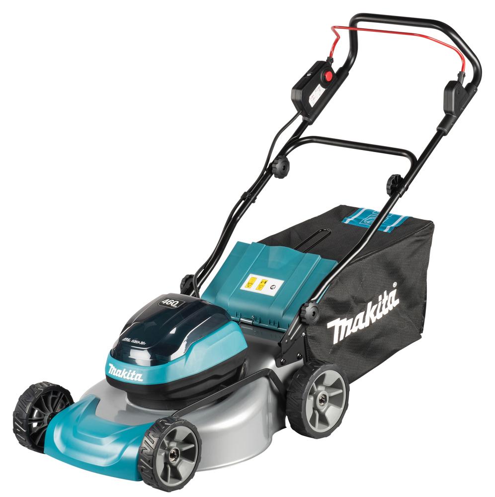 Kositëse Bari me Bateri Makita DLM466Z, 2x18V, 46cm, 20–75mm, 60L - Blu/Zezë