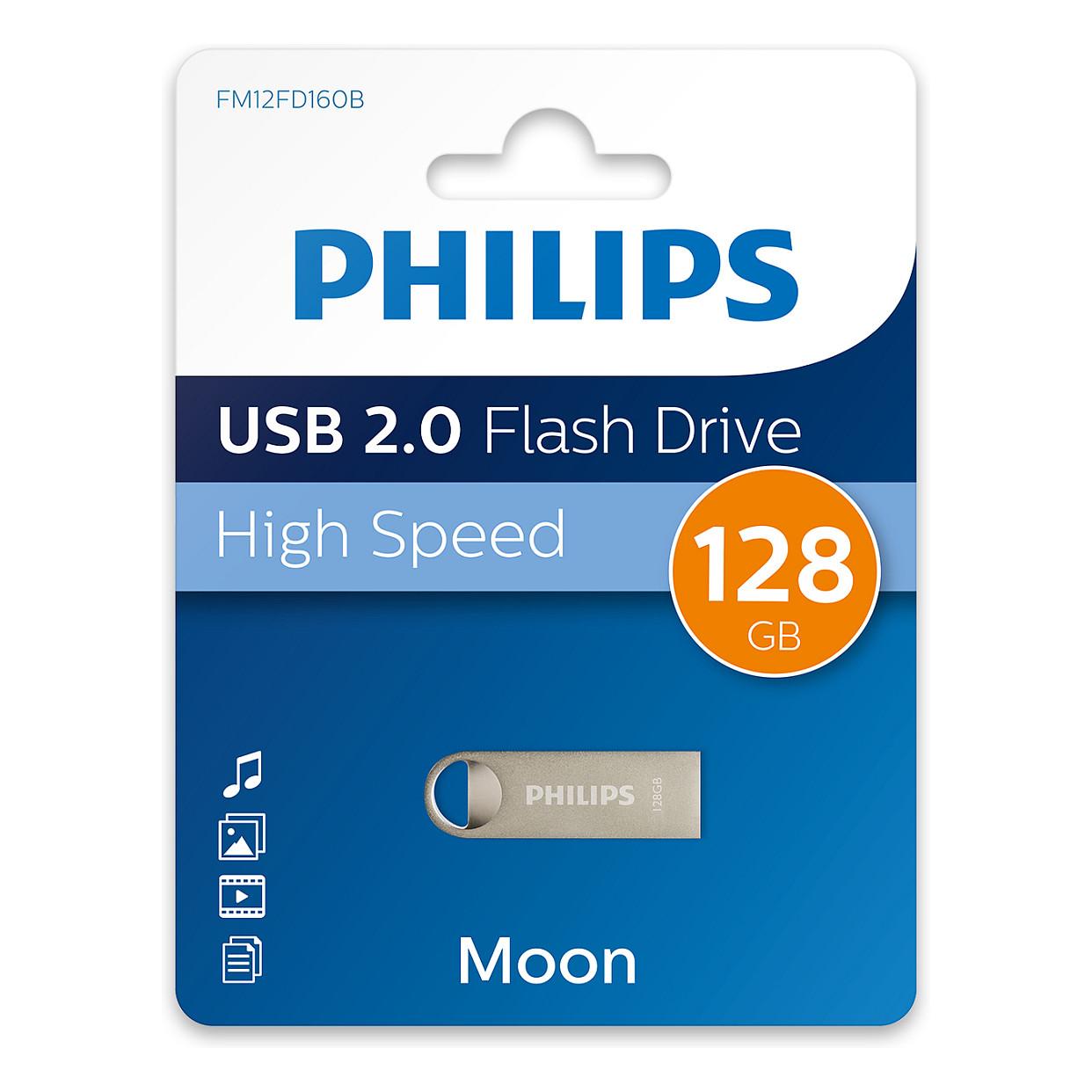 USB Flash Drive Philips Moon Edition / FM12FD160B / 128GB / USB 2.0 / 20MB/s / 10MB/s - Argjend - 2