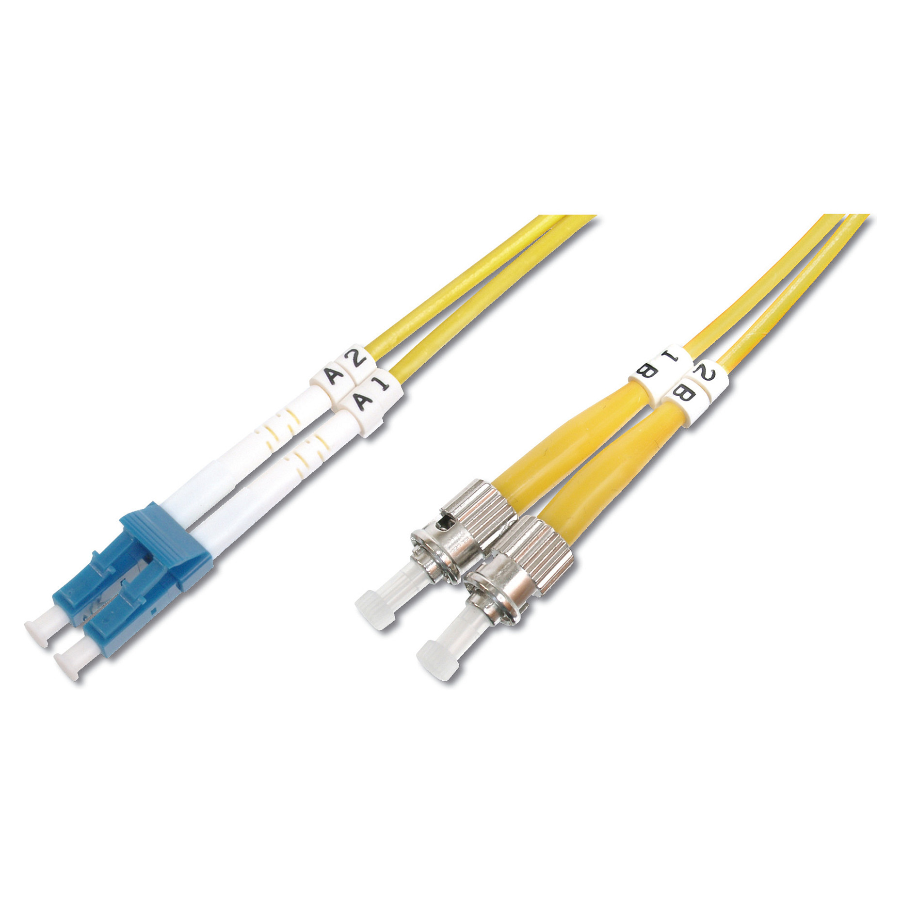 Kabllo për Rrjet DIGITUS Fiber Optic Patch Cable LC–ST / 2.00m / Singlemode Duplex OS2 / Polybag - 1