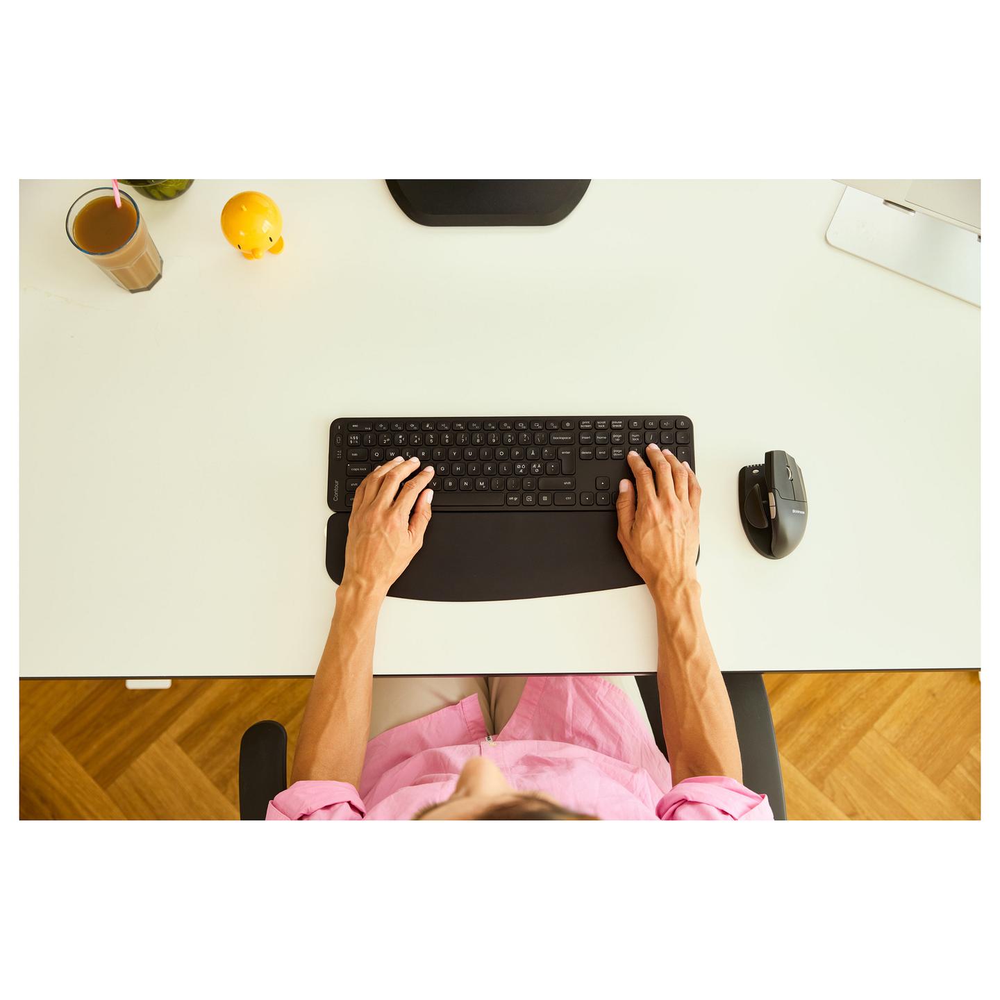 Mbështetëse Contour Balance Keyboard Full-Size Wrist Rest - Zezë - 5