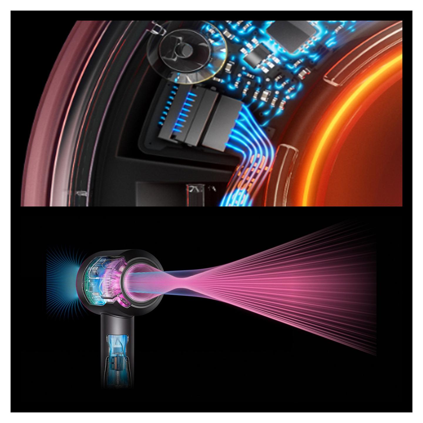 Tharëse për Flokë Dyson Supersonic Nural HD16, 1600W, 3 Shpejtësi, 4 Temperatura, Jonizues, Sensor Nural - Kuqe, Ari - 3