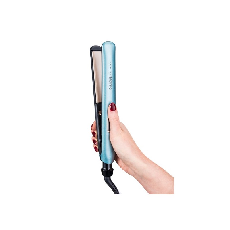 Drejtuese për flokë Remington Shine Therapy PRO S9300 / Advanced Ceramic / Argan Oil / Super Ionic / 110mm / 150–230°C / 9 Nivele – Blu - 2