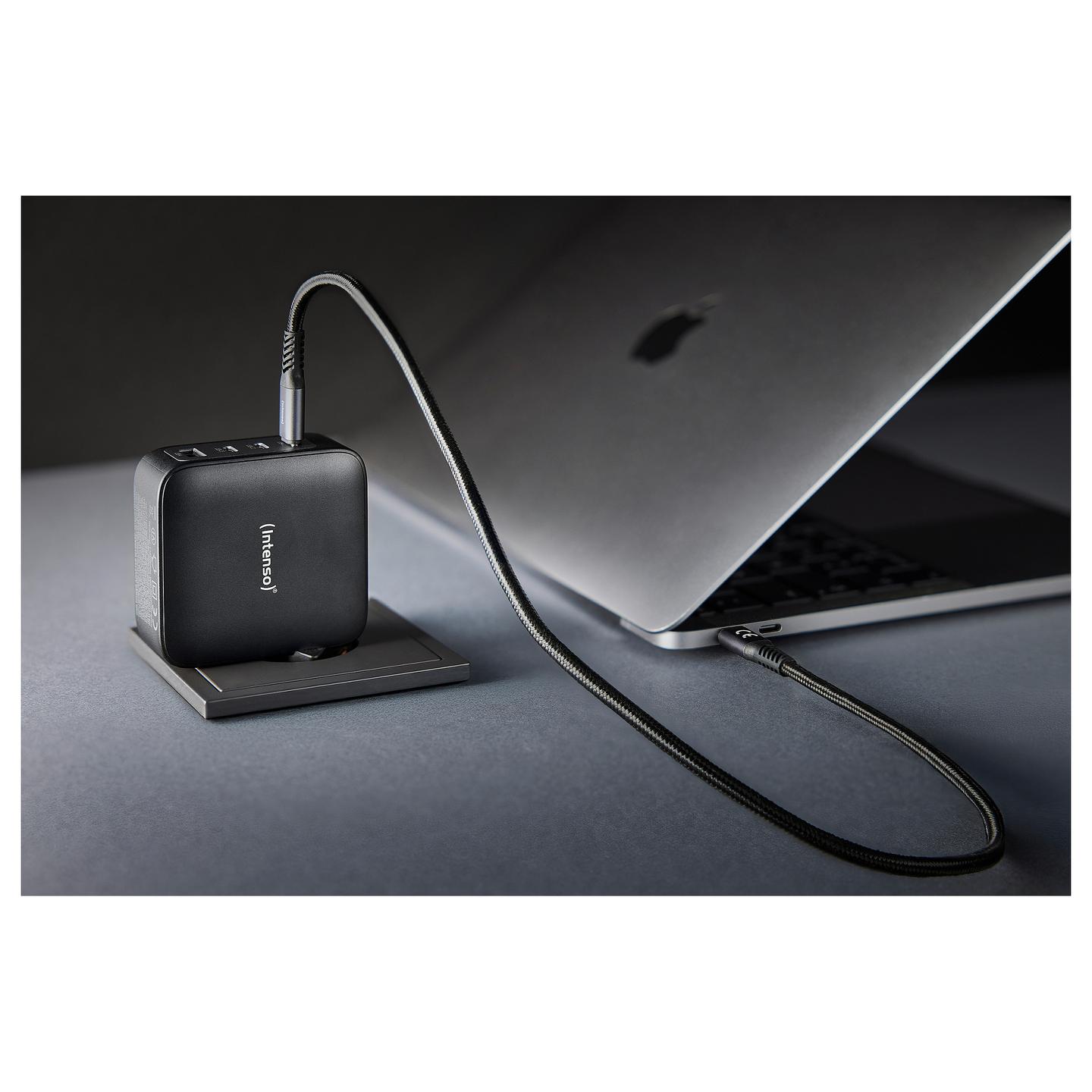 Karikues Intenso Energy Adapter W140A3C GaN, 140W, USB-C, Kabllo USB-C 2m - Zezë - 5