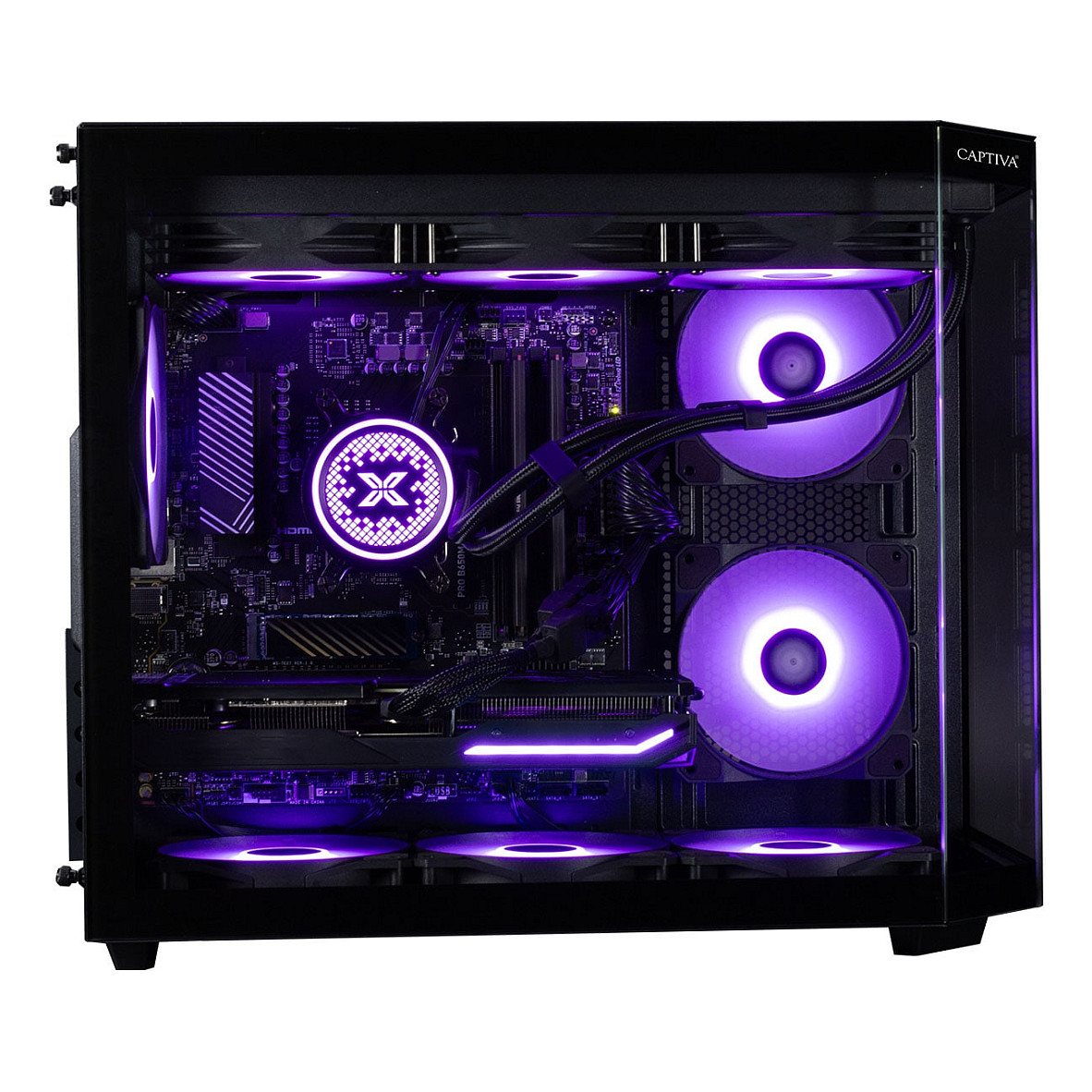 Kompjuter Gaming Captiva Highend Gaming R90-031 / Ryzen 7 5700X / 32GB DDR4 / 1TB / RTX 5070 12GB - Zezë - 3