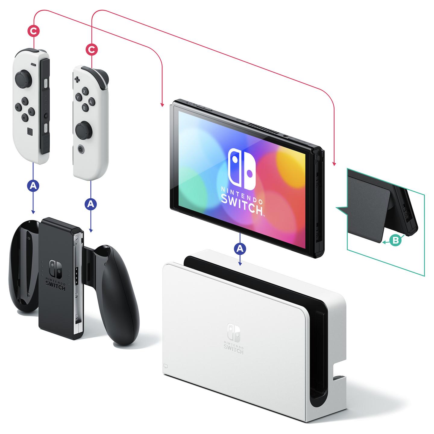 Konzolë Nintendo Switch OLED / 7" OLED / 64GB / Wi-Fi & Bluetooth / Joy-Con – Bardhë - 14