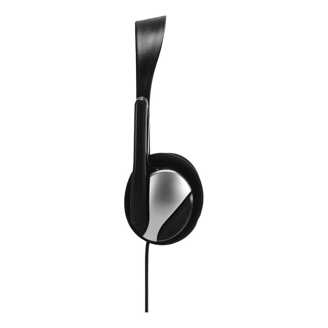 Kufje me kabllo Hama HS-P100 / On-Ear / 2x 3.5mm / Stereo / 40mm / 20-20000Hz / Mikrofon Boom / 2m - Zezë/Argjend - 3