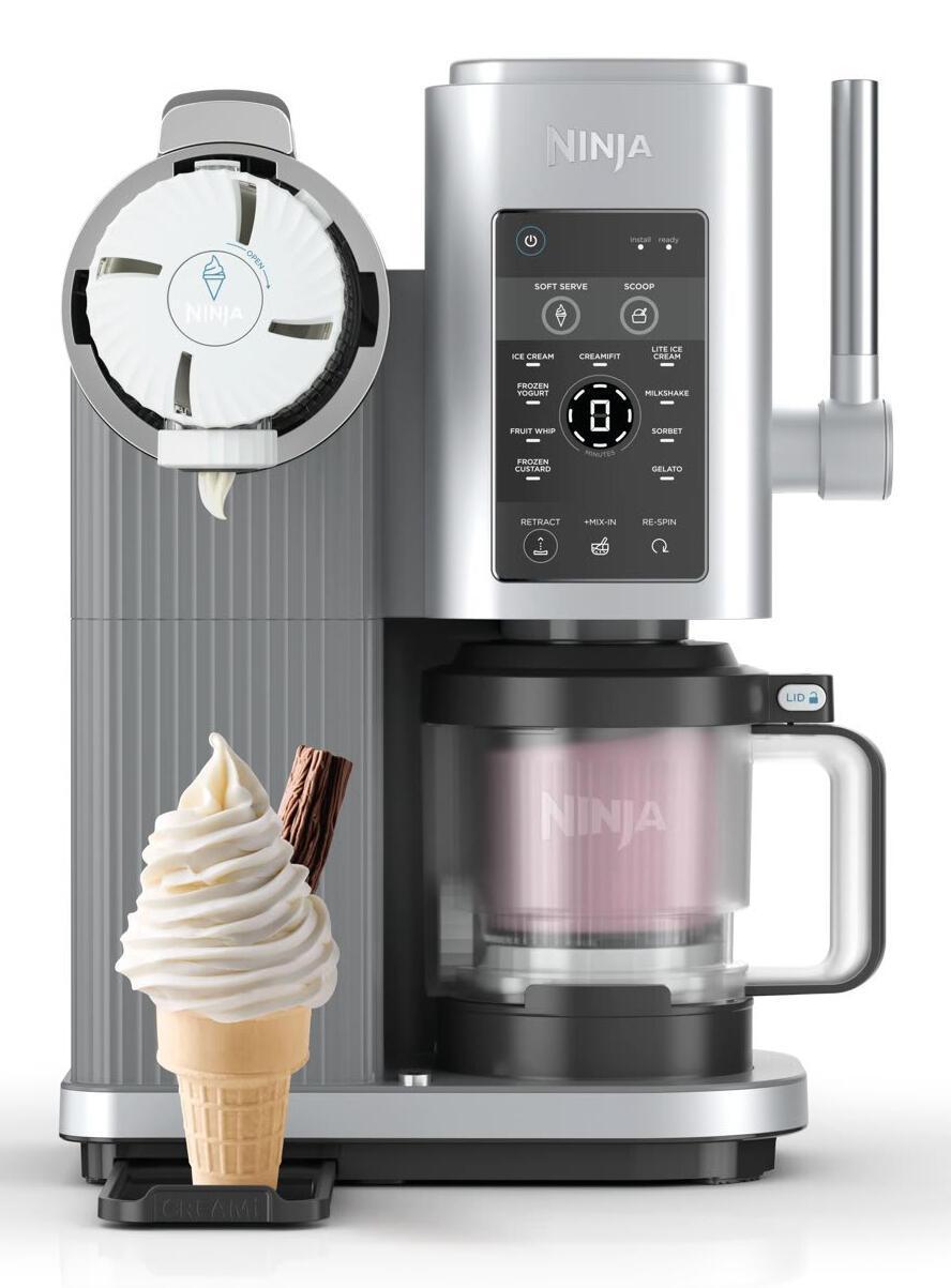 Makinë për Akullore Ninja CREAMi Scoop & Swirl / NC701EU / 13 Programe / 800W / 2x480ml / Creamify / Soft Serve – Argjend - 1