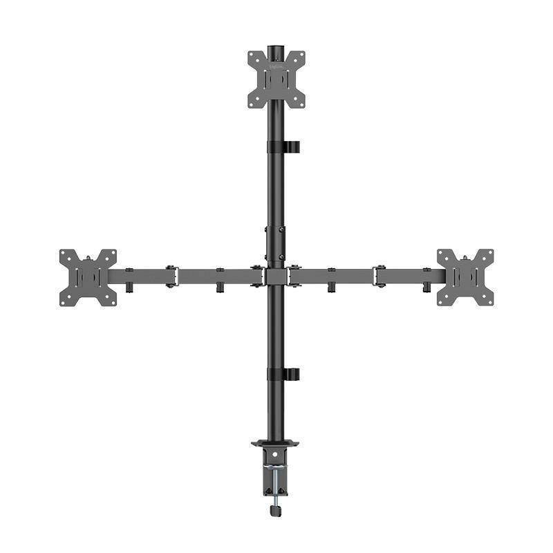 Mbajtëse për Monitor LogiLink BP0218 / 3 Monitorë / 17–32" / deri 10kg për Monitor / VESA 75x75 & 100x100 / Rotacion 360° - Zezë - 1