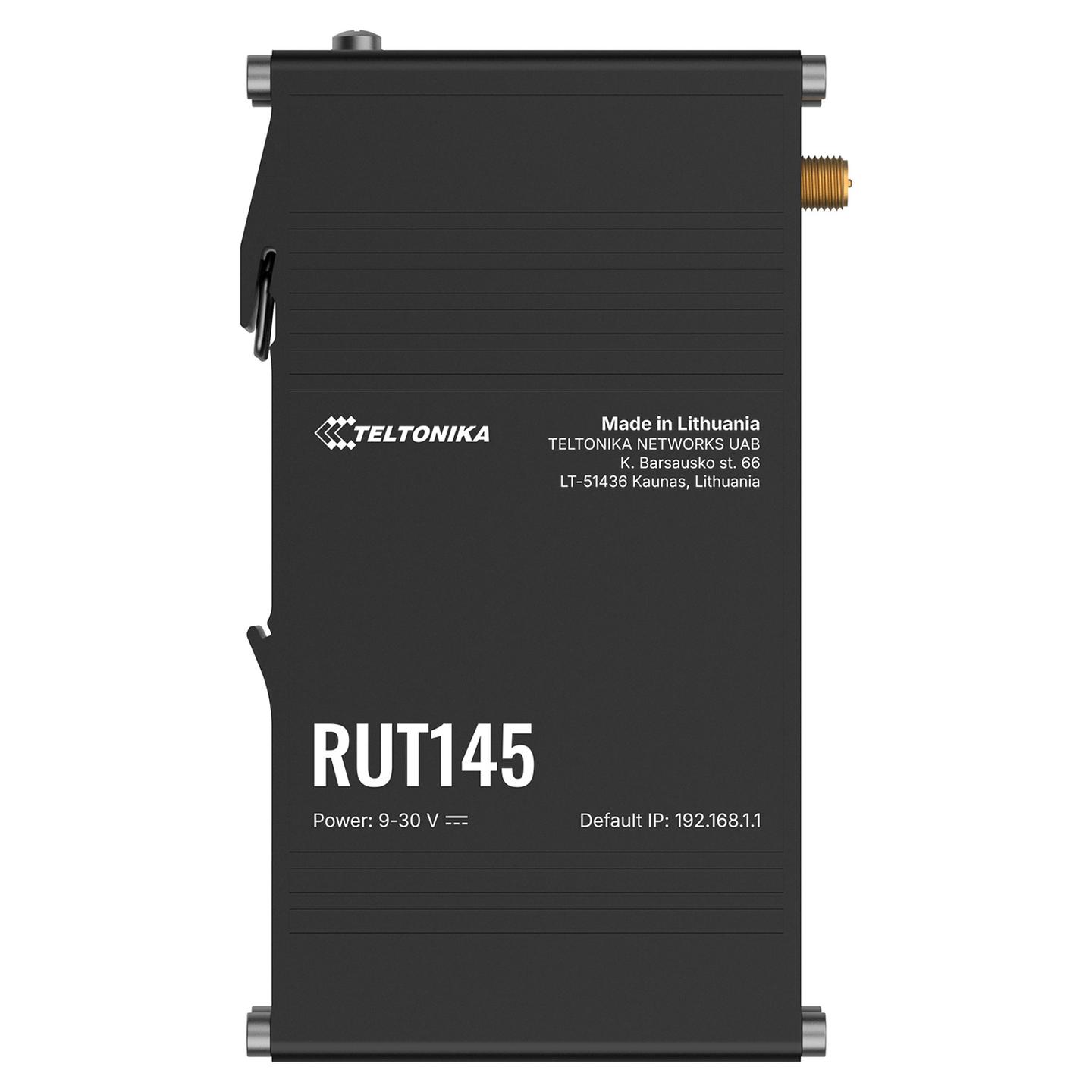 Ruter Industrial Teltonika RUT145, Wi-Fi 4, 2× RJ45 10/100Mbps, RS485, DIN Rail - Zezë