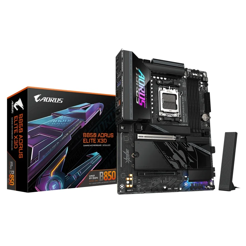Pllakë Amë Gigabyte B850 AORUS ELITE X3D / AMD AM5 / B850 / DDR5 / ATX / Wi-Fi 7 / 5GbE LAN - 1