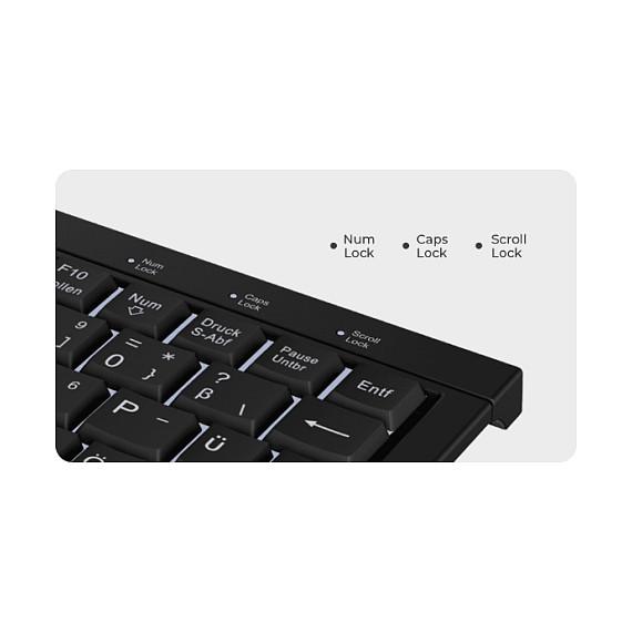 Tastierë me kabllo KeySonic KSK-3011ELC / USB 2.0 / Super-Mini / QWERTZ / German / 78 Çelësa / LED - Zezë - 2