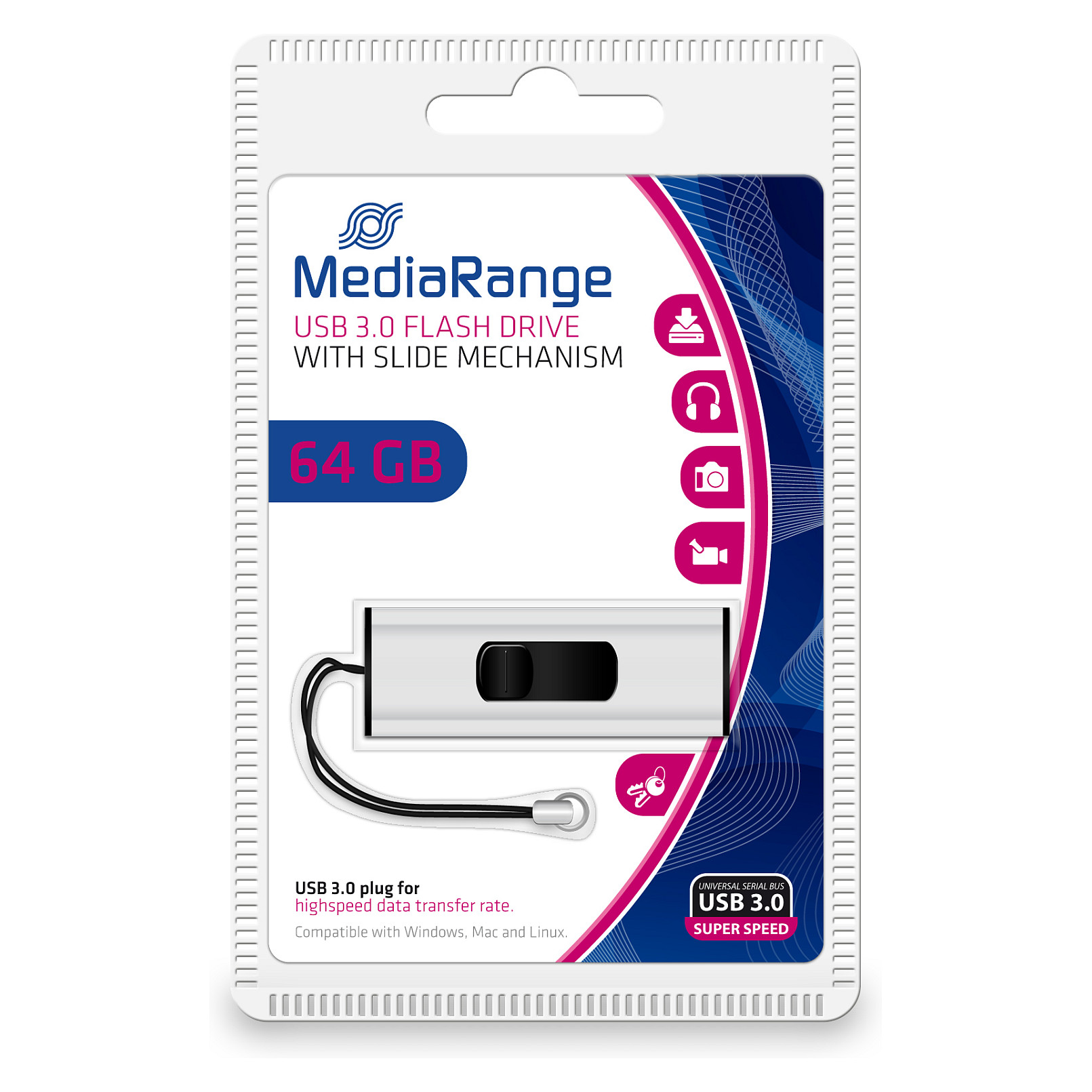USB STICK 64GB MEDIARANGE MR917 3.2 Gen 1 - 5