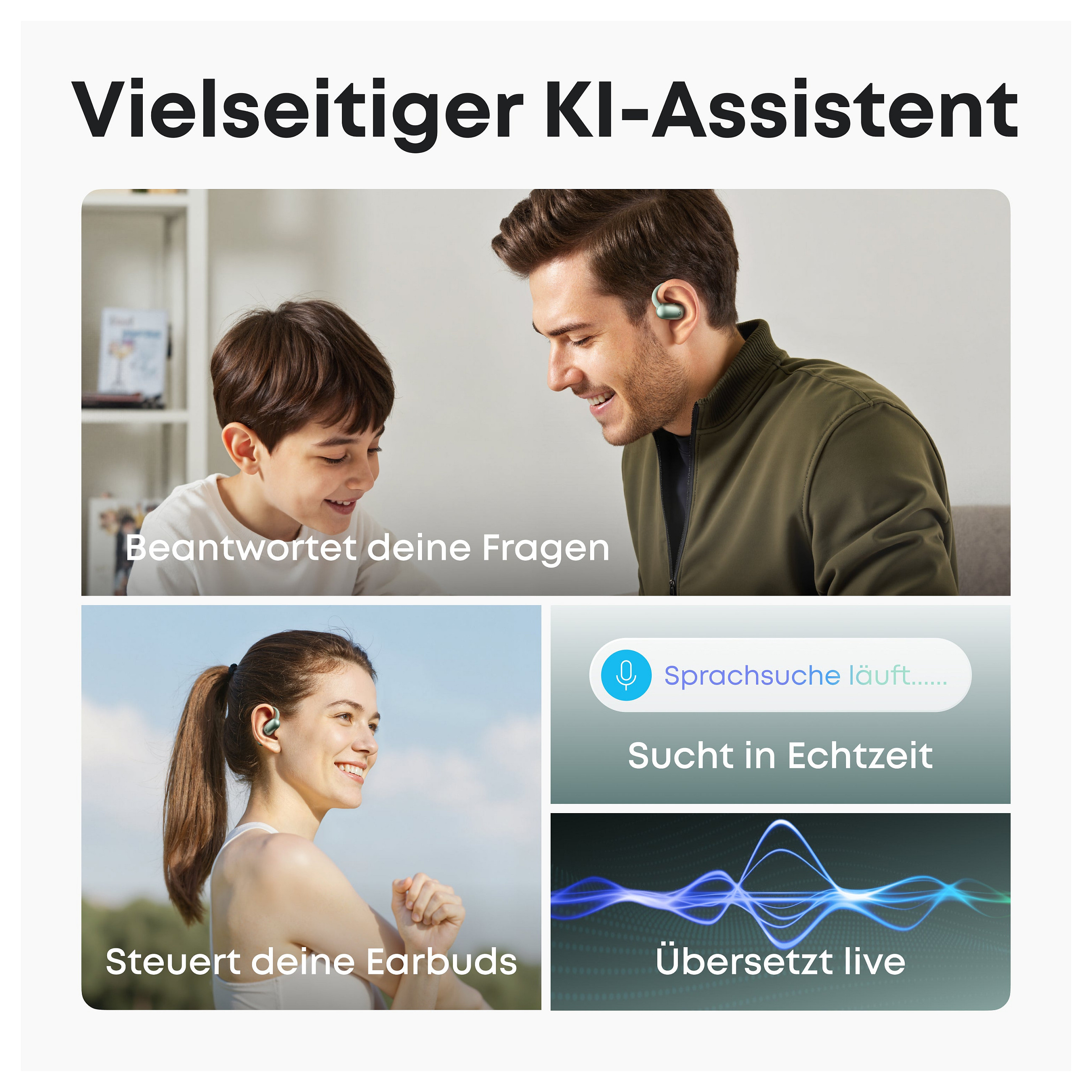 Kufje pa kabllo ANKER Soundcore AeroFit 2 AI – Gjelbër - 5