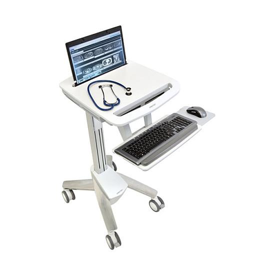Karrocë për Laptop Ergotron StyleView EMR SV40-6100-0 / deri 17.3" / 8.2kg / Rregullim Lartësie 51cm / Tabaka Tastiere / 4 Rrota - Gri, E bardhë & Alumini - 2