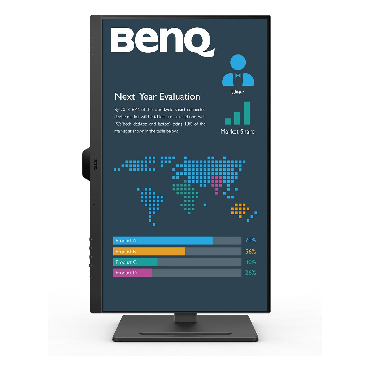 Monitor BenQ BL2790QT / 27" / QHD IPS LCD / 75Hz / 5ms / USB-C+HDMI+DP+USB - Zezë - 3