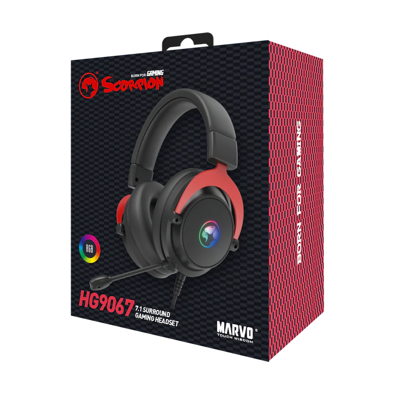 Kufje Gaming Marvo Scorpion HG9067 Wired - Zezë/Kuqe - 4