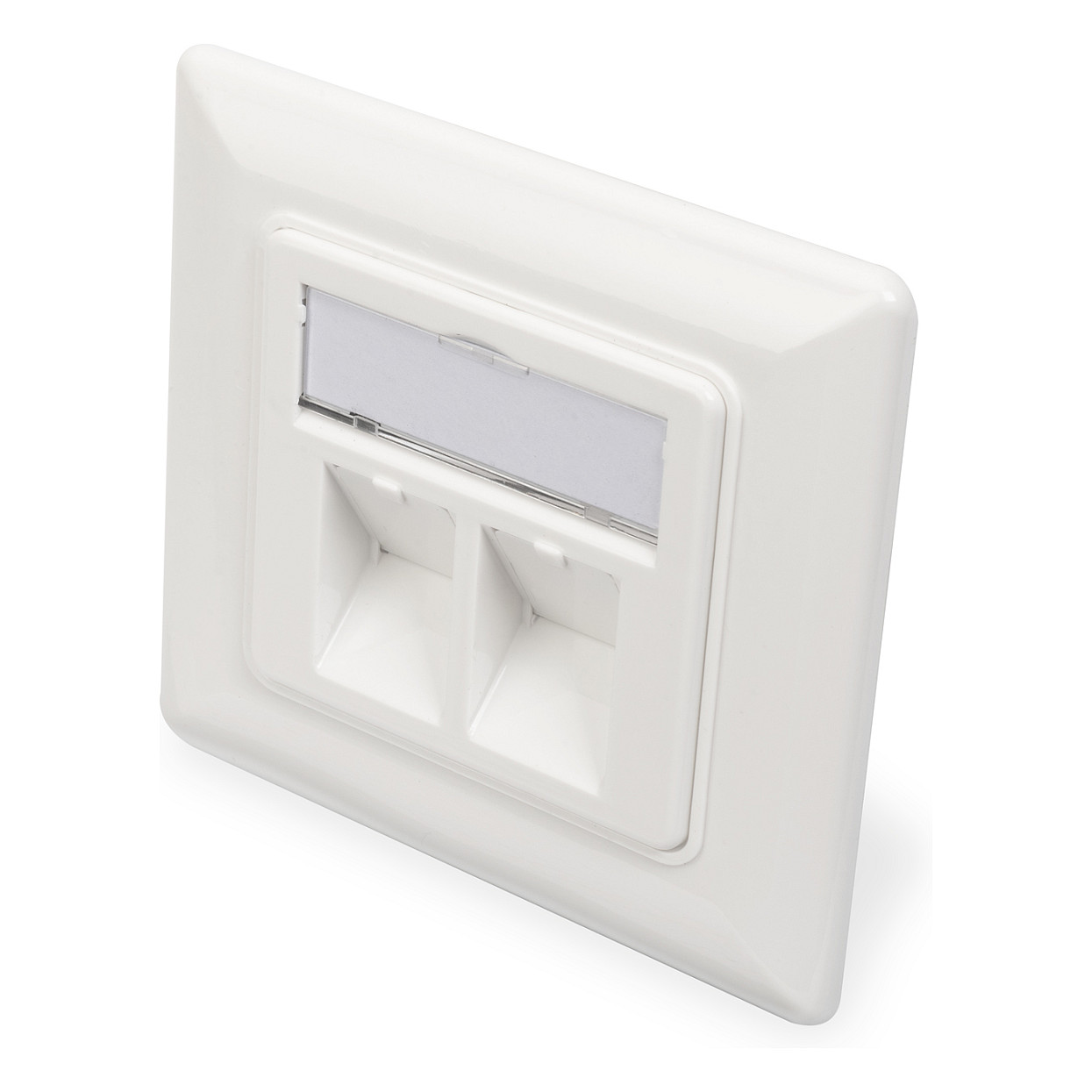 Aksesorë për rrjet DIGITUS / Keystone Jack / 2 Ports – Bardhë - 1