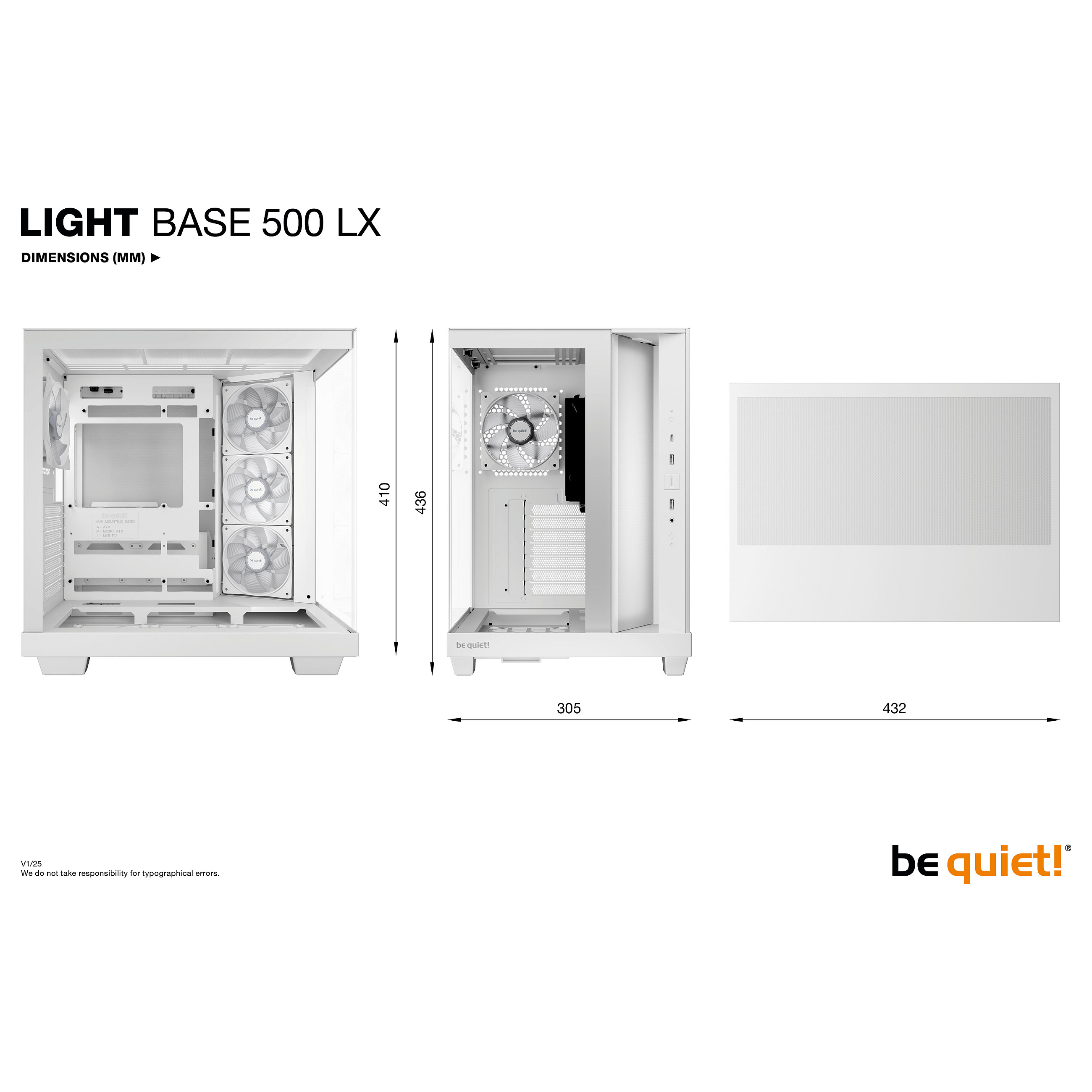 Kasë Midi be quiet! Light Base 500 LX – Bardhë - 8
