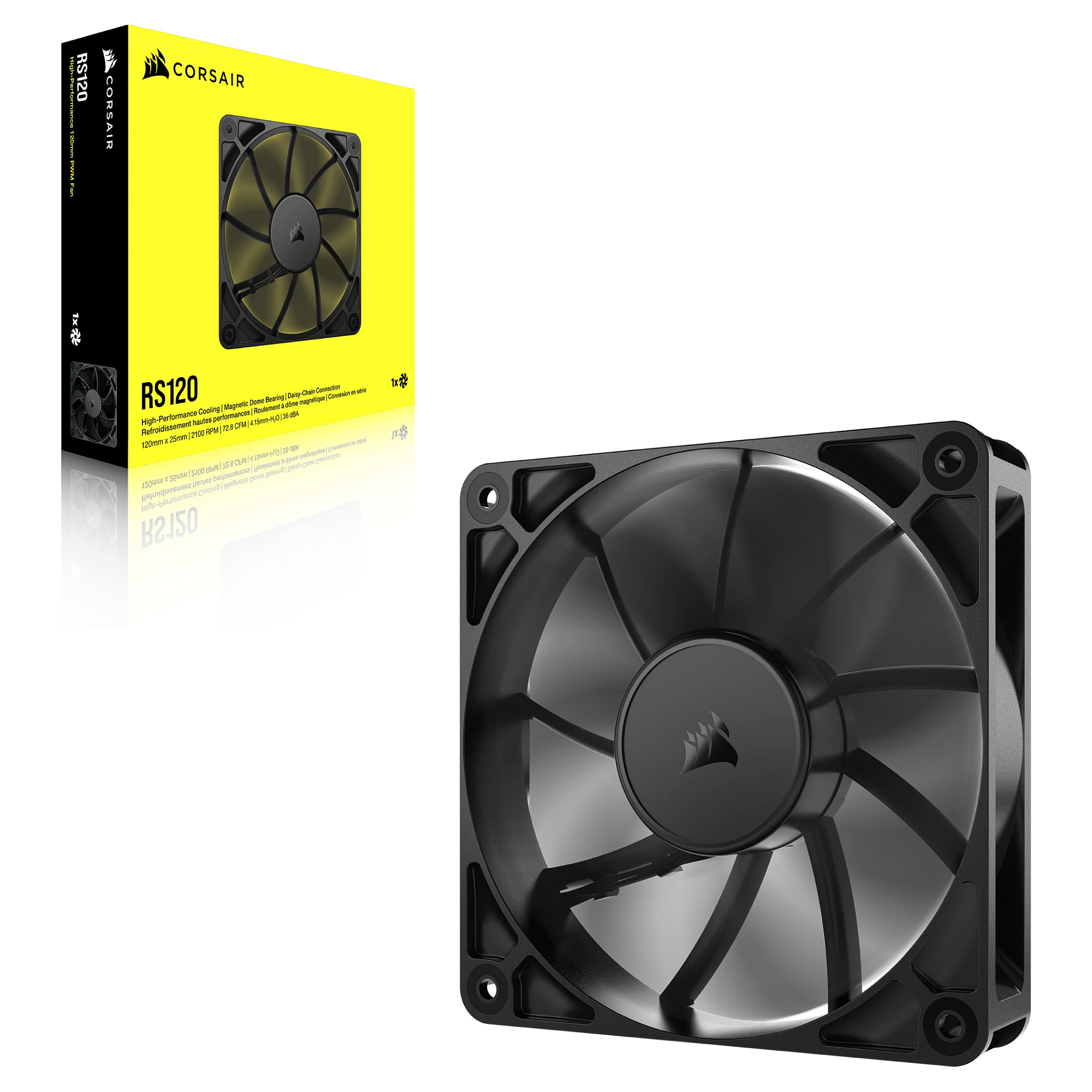 Ftohës për Kasë Corsair RS120 / 120mm / 420-2100 RPM / PWM – Zezë - 6