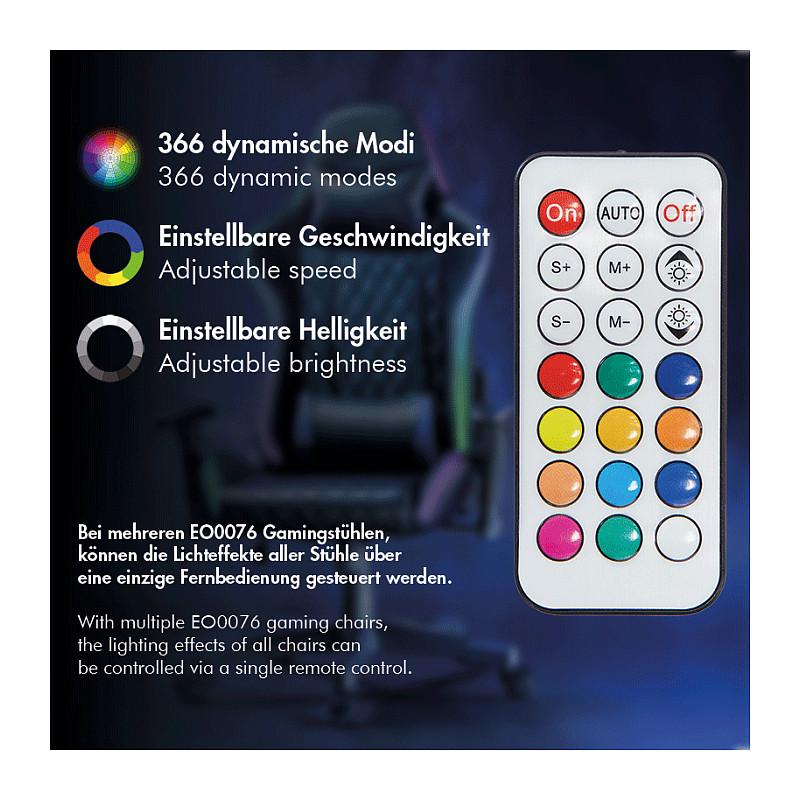 Karrige Gaming LogiLink EO0076 / RGB / Mbështetje për kokë dhe mes / Krahë 2D / 90-150° / 150 kg – Zezë/Blu - 8
