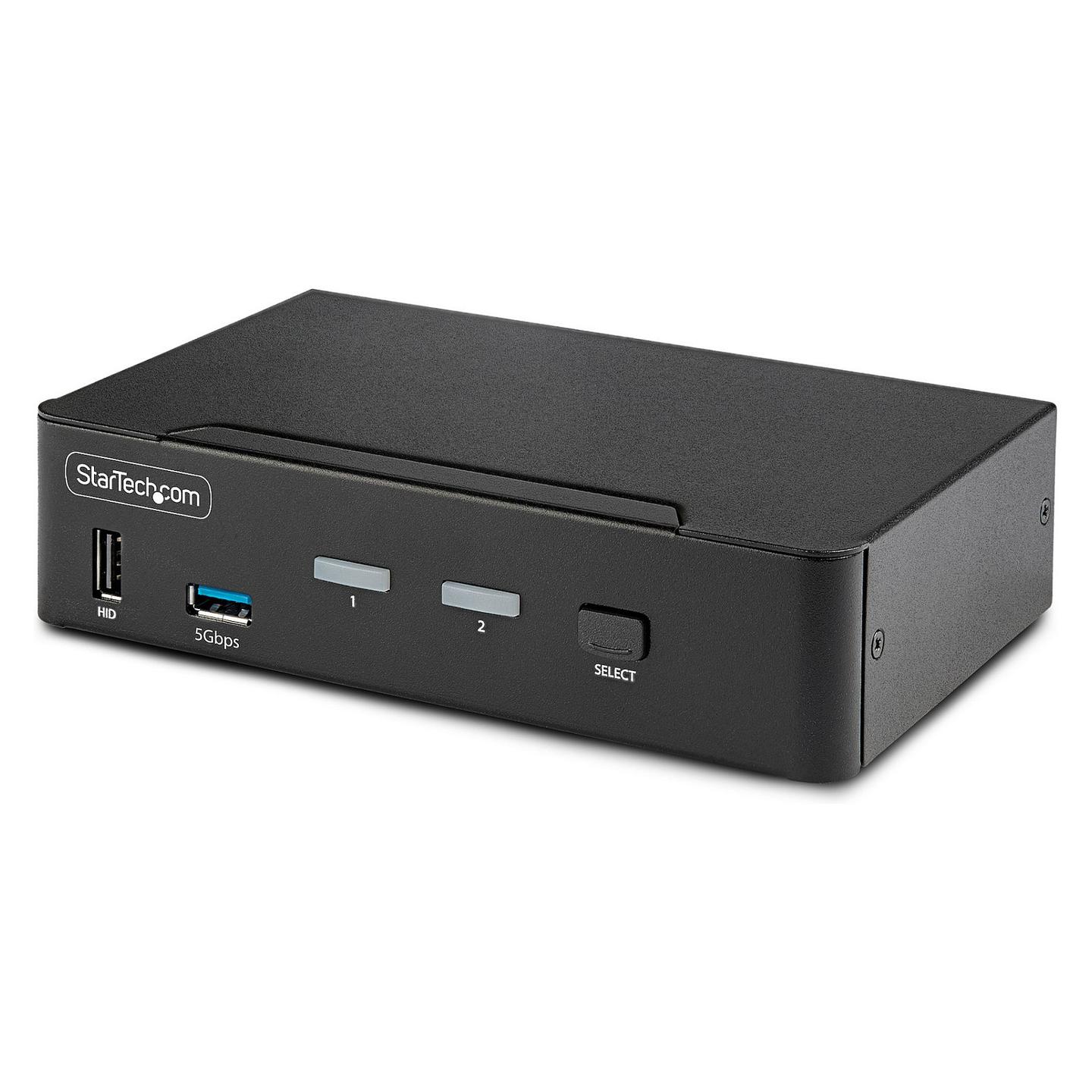 KVM Switch StarTech.com D86A2-2-PORT-8K-KVM, 2 porta, DisplayPort 1.4, 8K 60Hz, USB 3.0, Audio, TAA - Zezë