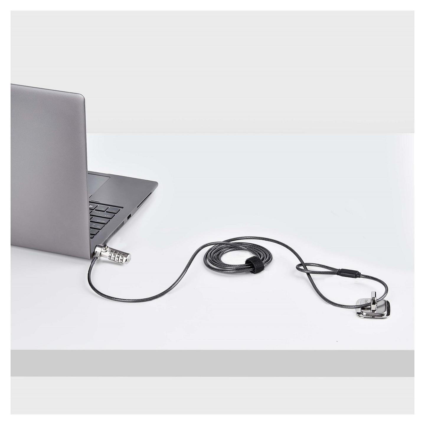 Bravë Sigurie për Laptop StarTech.com SNANOC4D-LAPTOP-LOCK, Kabllo 2m, Nano Slot, Kombinim 4-Shifror - Zezë, Argjend - 6