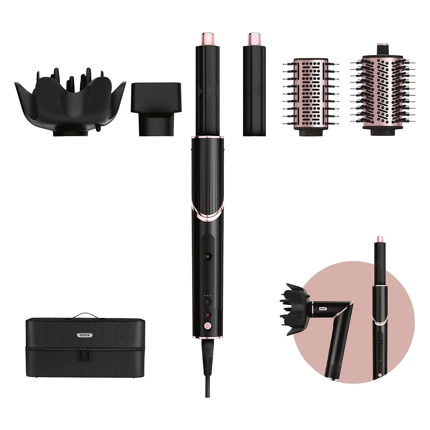 Stilues për flokë me ajër Shark FlexStyle 5-in-1 / Coanda / 1400 W / 5 Aksesorë / 3 Temperatura / 3 Shpejtësi – Zezë/Rozë