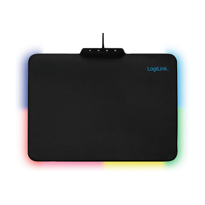 Mauspad Gaming LogiLink ID0155 / 360 x 260mm / Silikon / RGB LED / Anti-rrëshqitës - Zezë