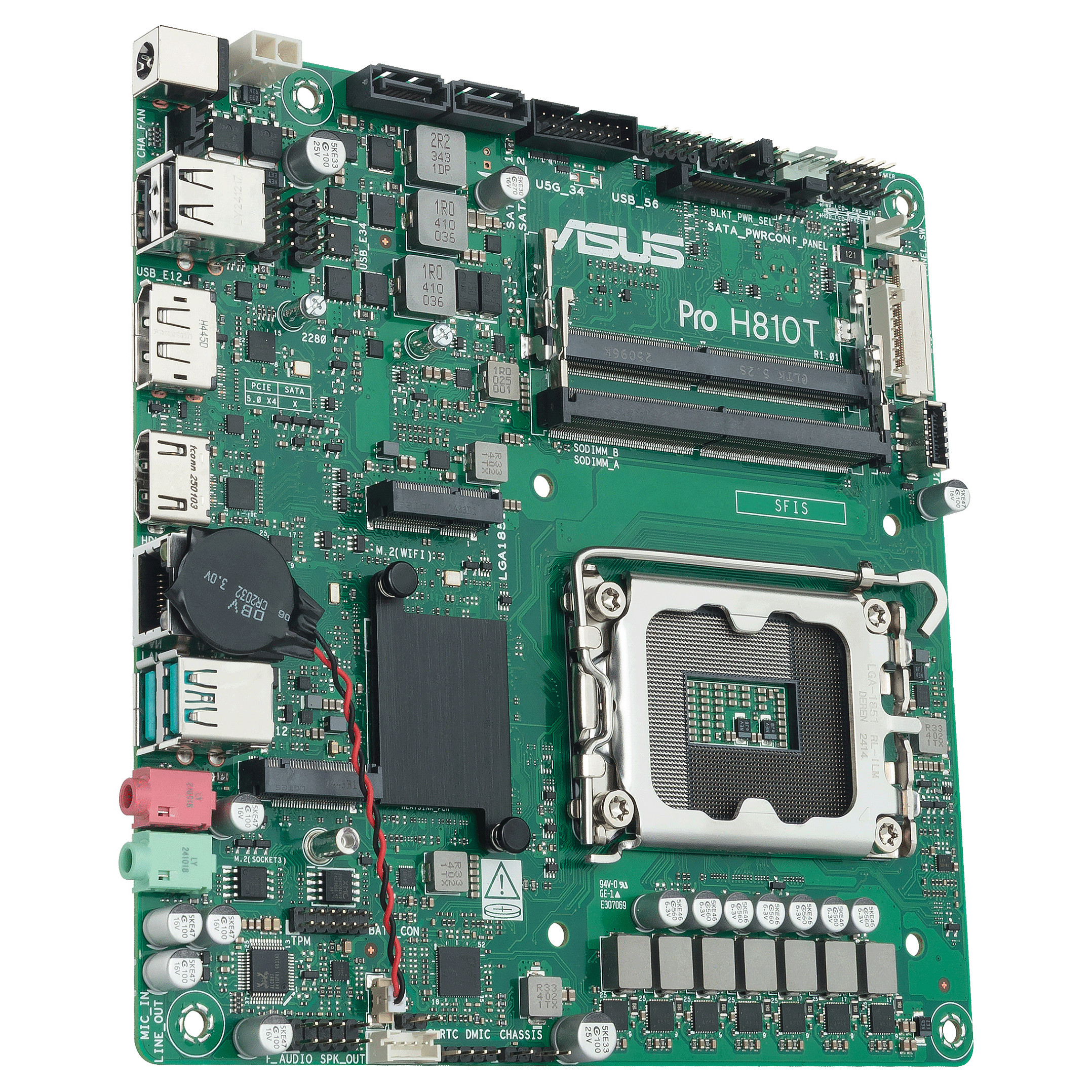 Pllakë Amë ASUS Pro H810T-CSM / Intel LGA1851 / H810 / DDR5 SO-DIMM / Thin Mini ITX / Gigabit LAN - 3