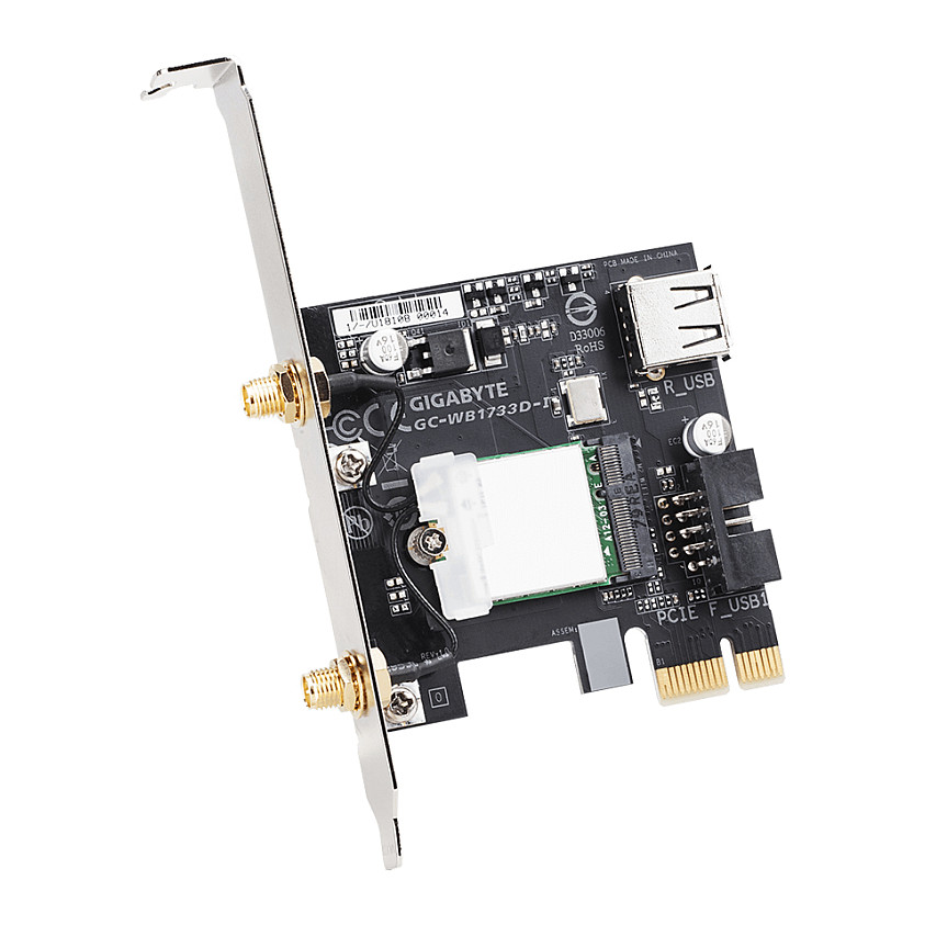 Kartë Rrjeti GIGABYTE GC‑WB1733D‑I / Wi‑Fi Dual Band / Bluetooth 5.0 / PCIe x1 - 2