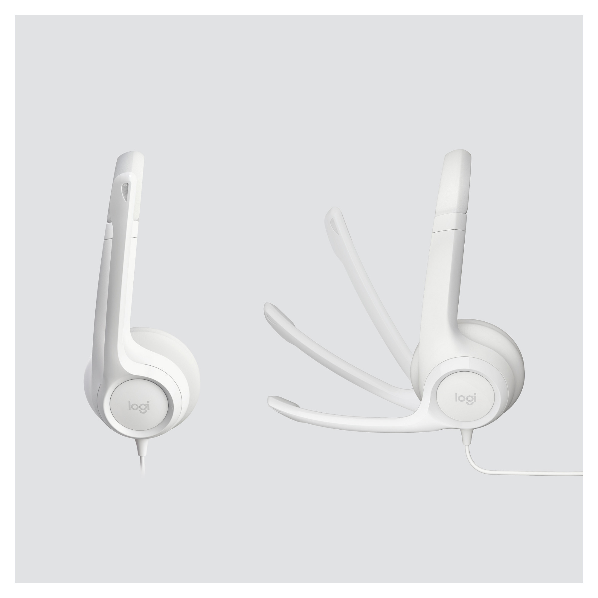 Kufje Logitech H390, USB-A, të bardha - 3