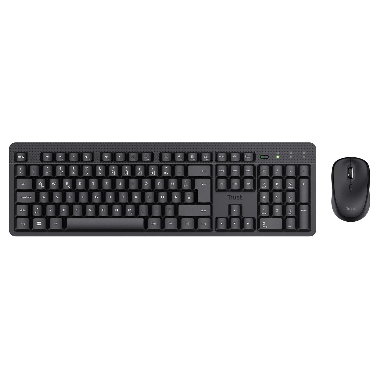 Combo (Tastierë & Maus) Trust TKM-360, Wireless, Full Size, QWERTZ Gjerman, Membrane, 1600 DPI - Zezë - 4