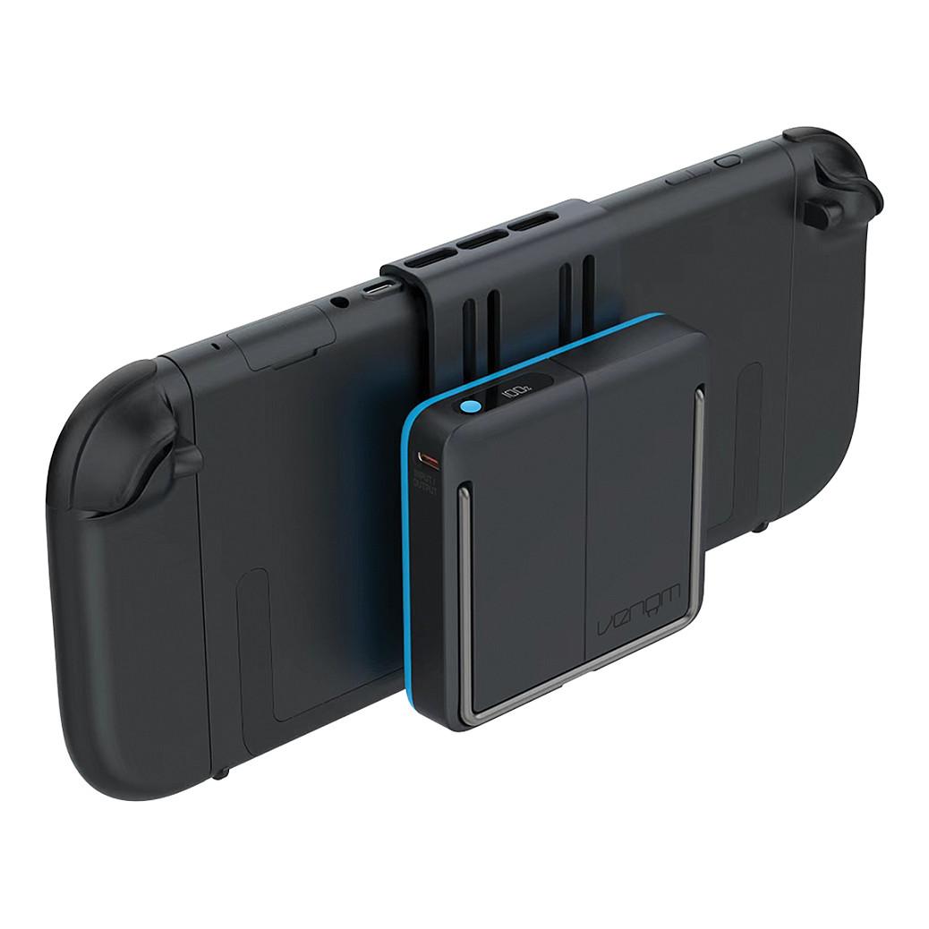 Këllëf për Konzolë Venom VS4964 / Nintendo Switch 2 / Power Bank 10,000 mAh / Mbajtje për 10 Lojëra / Magnetik – Zezë/Blu - 4