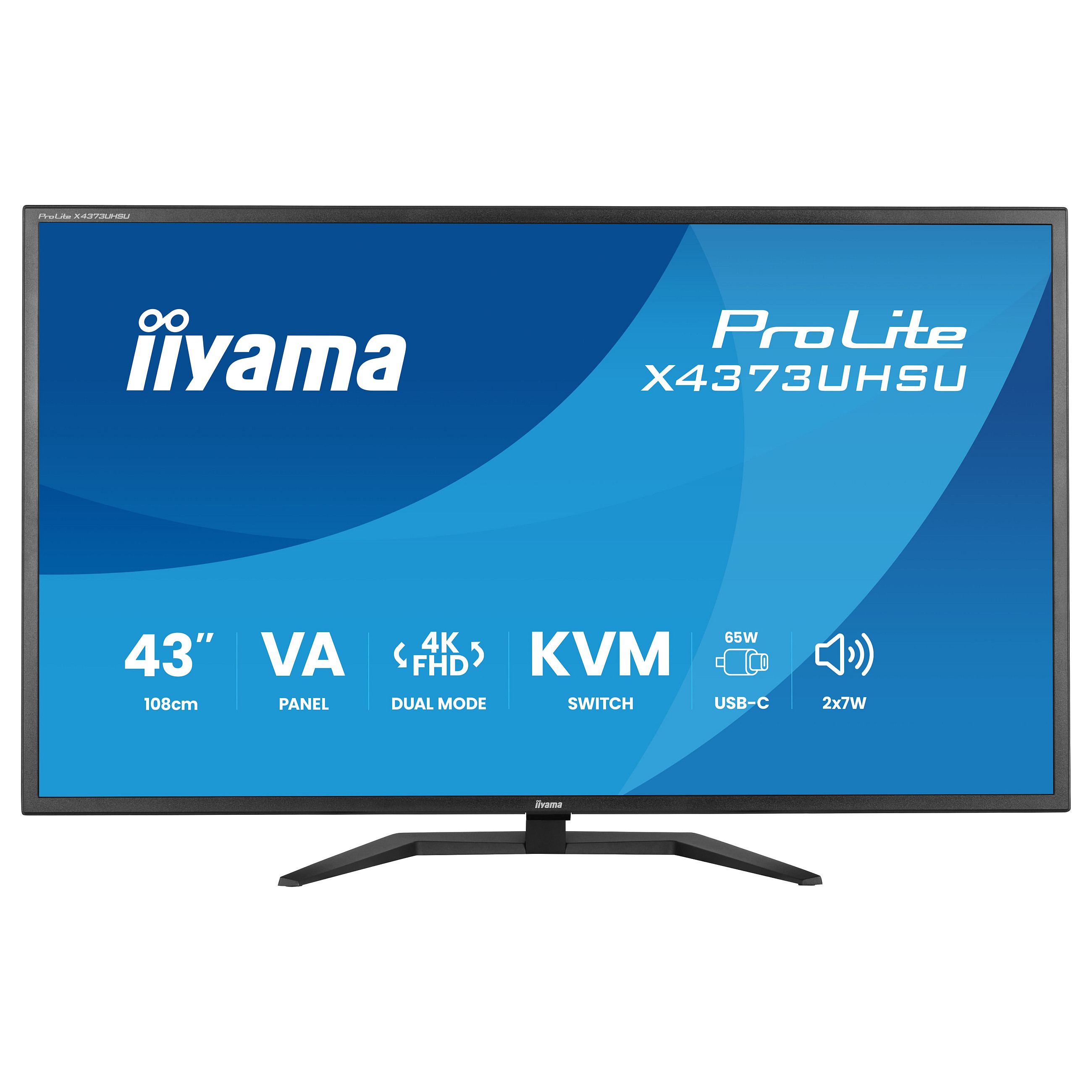 Monitor iiyama ProLite X4373UHSU-B2 / 43"/ 4K Ultra HD VA LED / 60Hz / 3ms / HDMI+DP - Zezë - 1