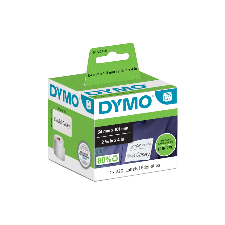 Shirit për Printer 3D Dymo Label 99014 / S0722430 - Zezë mbi Bardhë