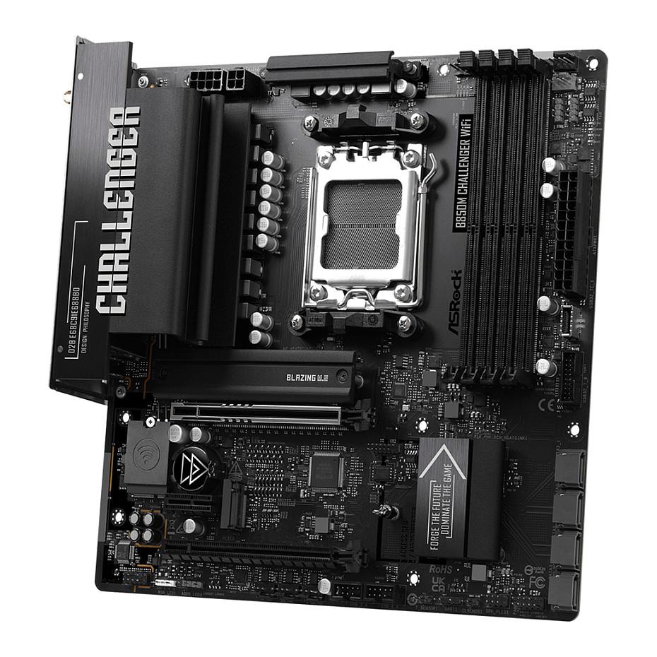 Motherboard ASRock B850M Challenger WiFi, AMD AM5, B850, DDR5, Micro-ATX, PCIe 5.0, Wi-Fi 7, Bluetooth 5.4, M.2 - 5