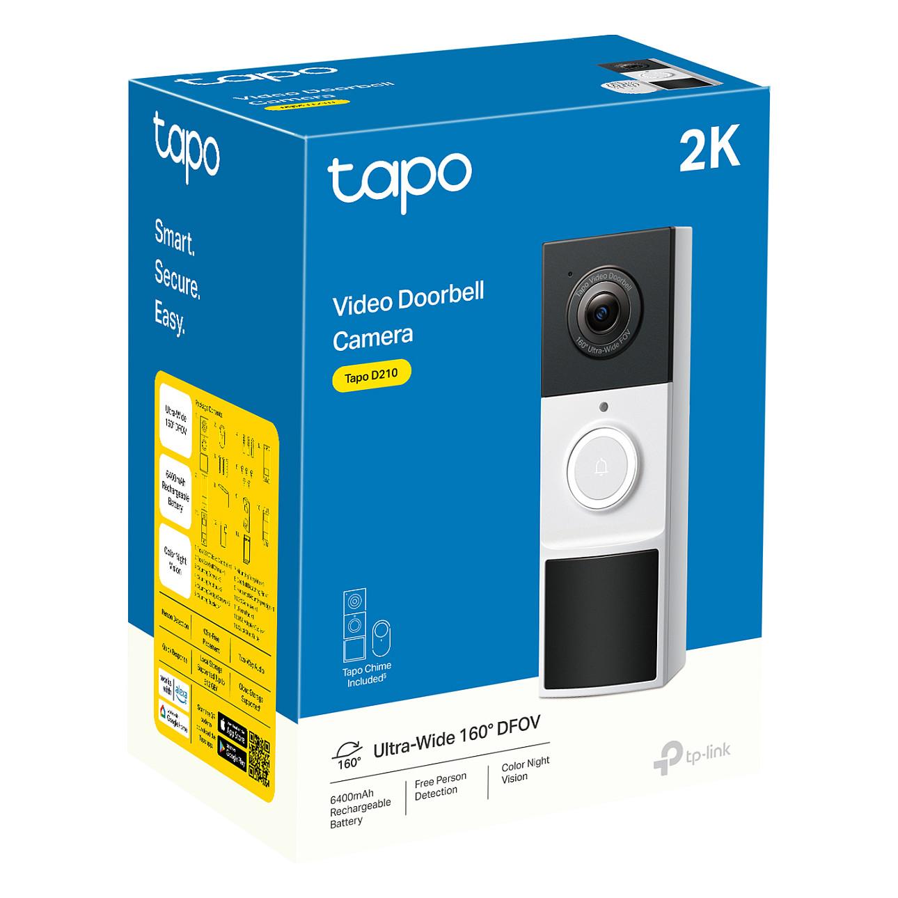Kamera Sigurie IP CCTV TP-Link Tapo D210, 2K 3MP, 2304 × 1296, Wi-Fi, 160°, IP65, Bateri 180 Ditë - Bardhë - 5