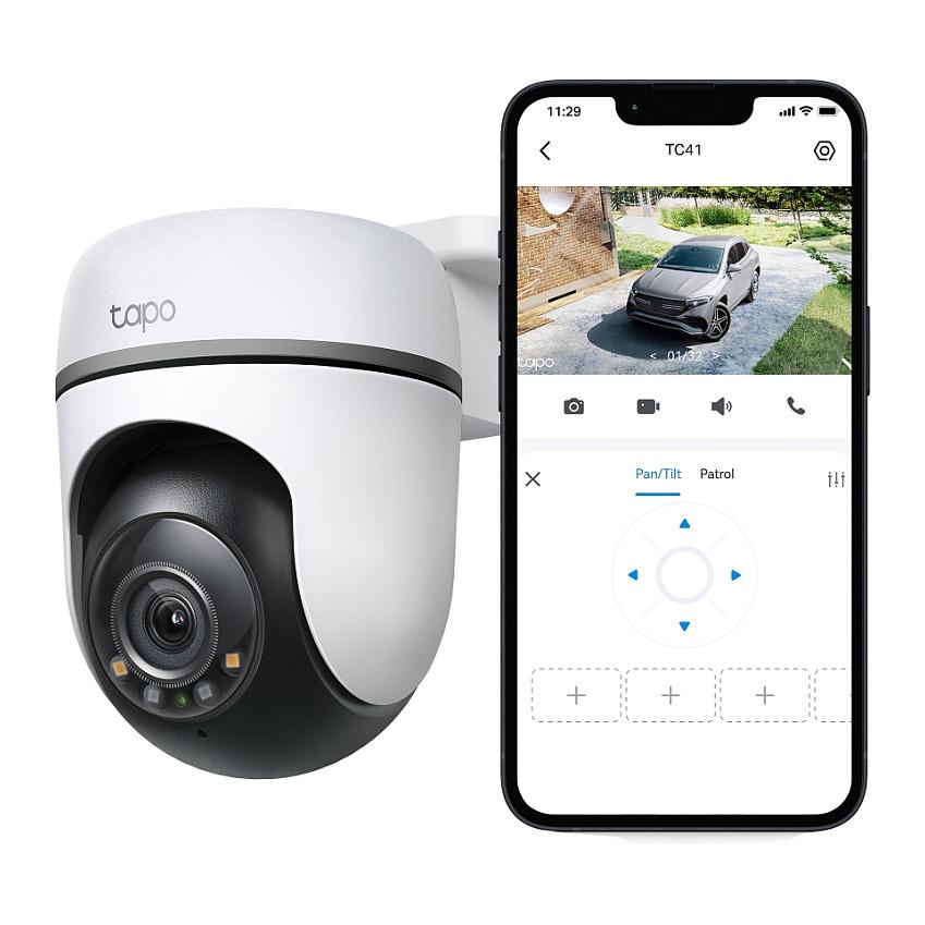 Kamerë Sigurie IP CCTV TP-Link Tapo TC41 V2, 2K 3MP, 3.99 mm, 73.5°, Wi-Fi, Pan & Tilt 360°, IR 30 m, Color Night Vision, Audio 2-Drejtimësh, IP65, 3 m - Zezë/Bardhë - 4