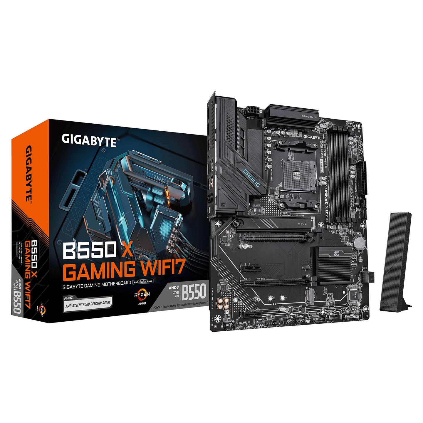 Pllakë Amë Gigabyte B550 X GAMING WIFI7 / AMD AM4 / DDR4 / ATX / Wi-Fi 7 / 2.5GbE LAN