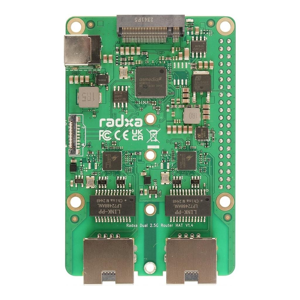 Router HAT Radxa Dual 2.5G, 2× 2.5GbE, M.2 M-Key NVMe, PCIe, për Raspberry Pi 5 - Hiri