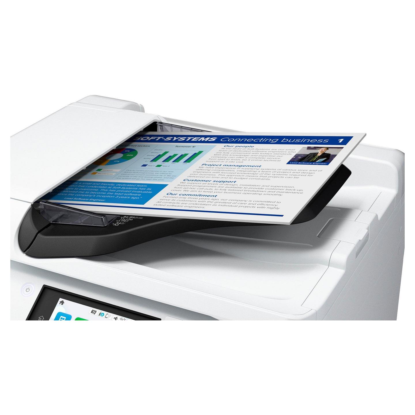 Printer Multifunksional Epson WorkForce Pro EM-C8100RDWF, A3+, Inkjet, Wi-Fi, Printim, Skanim, Kopjim, Faks - Bardhë  - 5