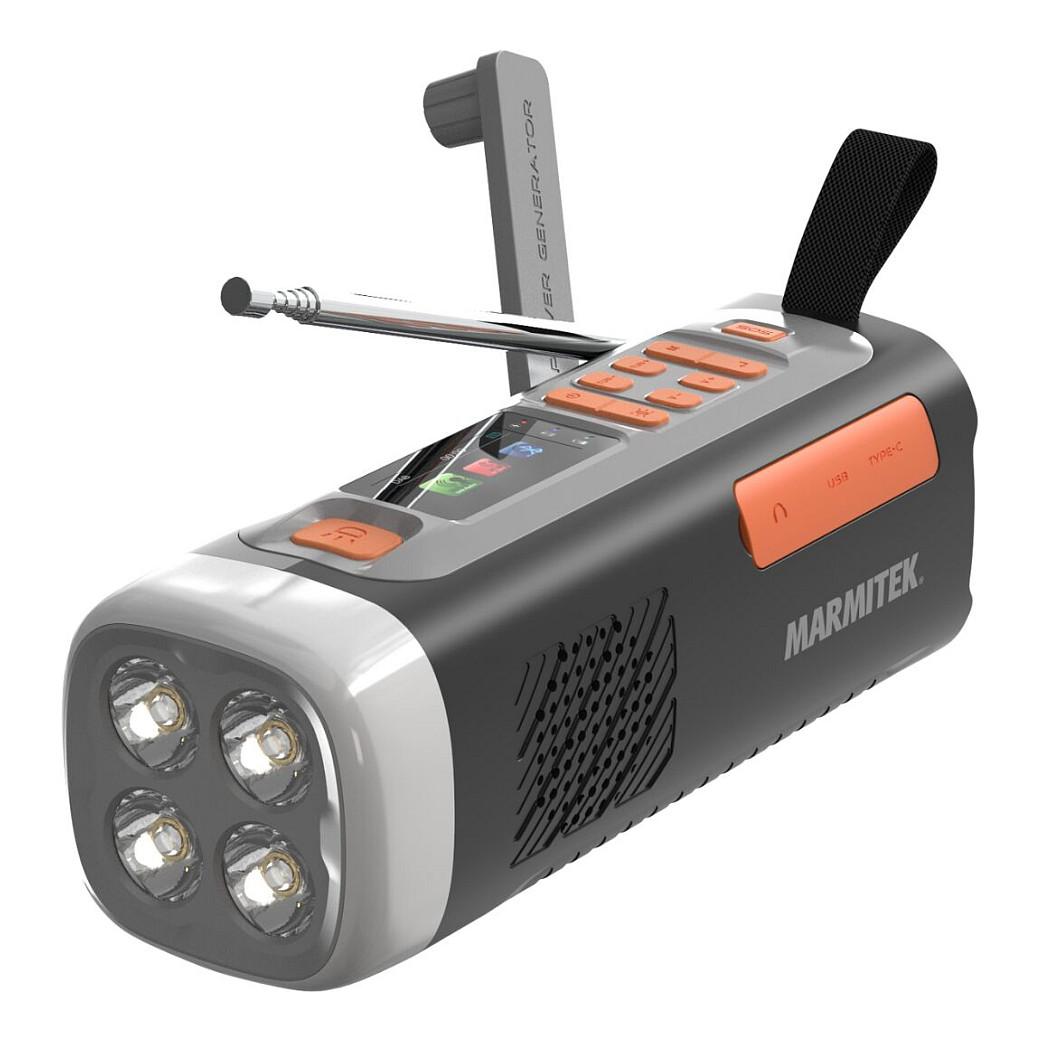 Radio portative Marmitek RESQ 200, DAB, DAB+, FM, 3 W RMS, Ekran LCD, Dalje për kufje 3,5 mm, USB-C, Me kurdisje - Zezë - 11