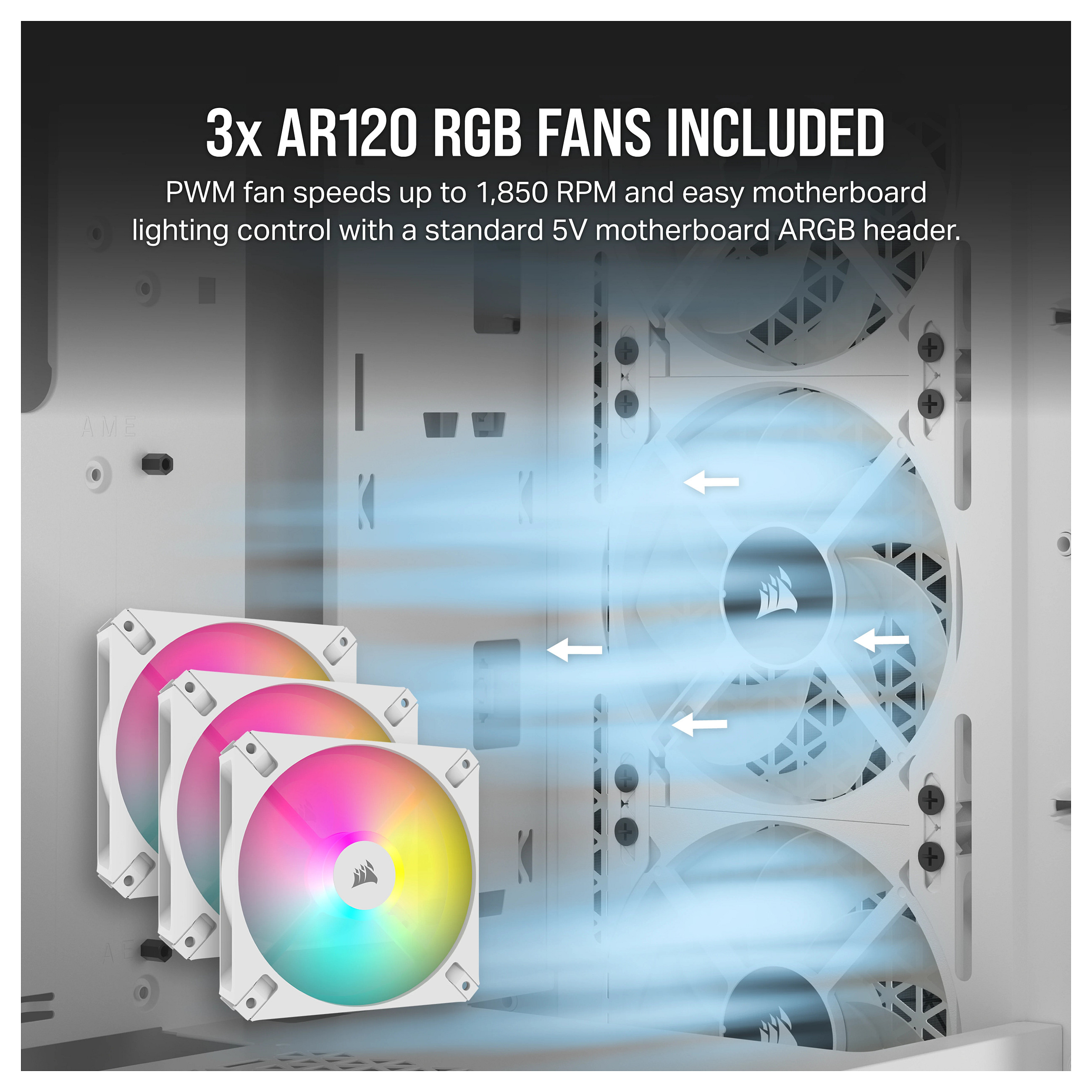 Kasë Corsair 3000D RGB Airflow White Midi Tower ATX Gaming Case – Bardhë - 12