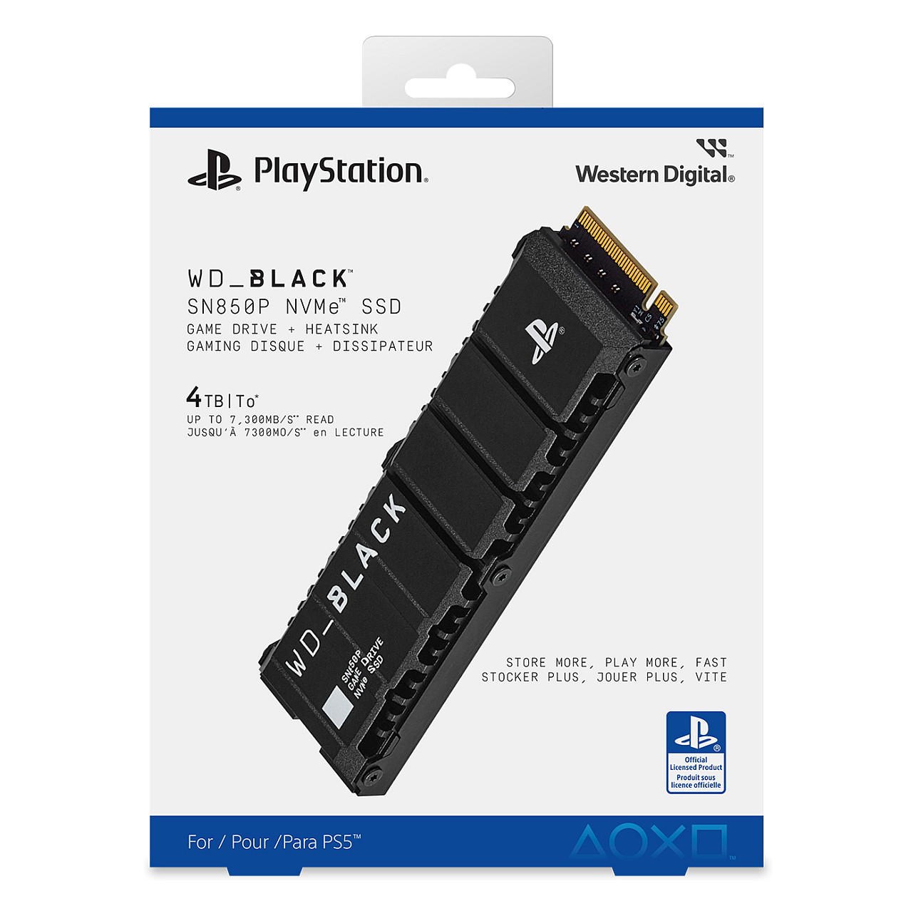 SSD e brendshme M.2 4TB WD Black SN850P NVMe për PlayStation 5 / PCIe 4.0 x4 - 5