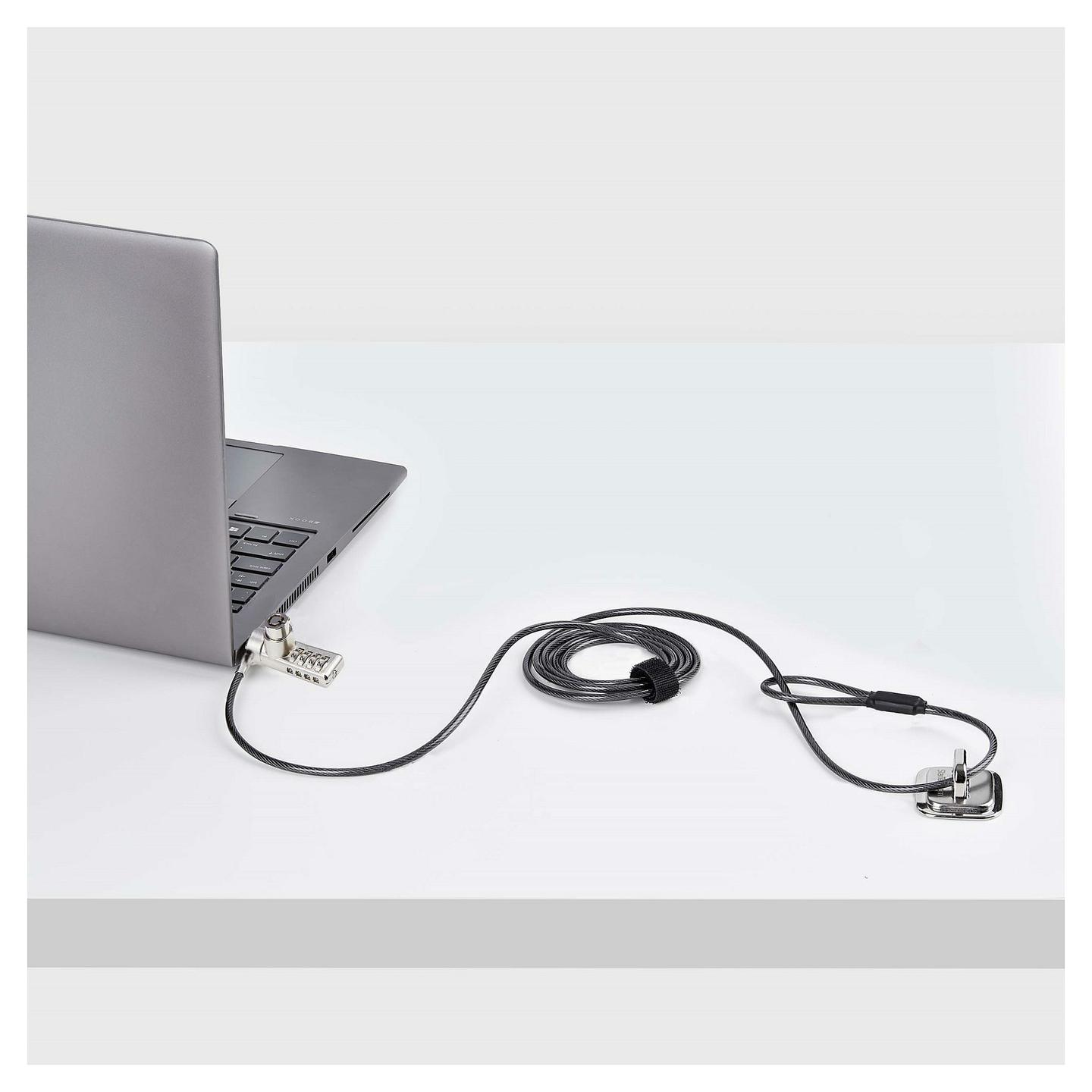 Brava Sigurie për Laptop StarTech.com DUALKA10-LAPTOP-LOCK, 10 Copë, Kabllo 2m, K-Slot, Kombinim + Çelës - Zezë, Argjend - 7