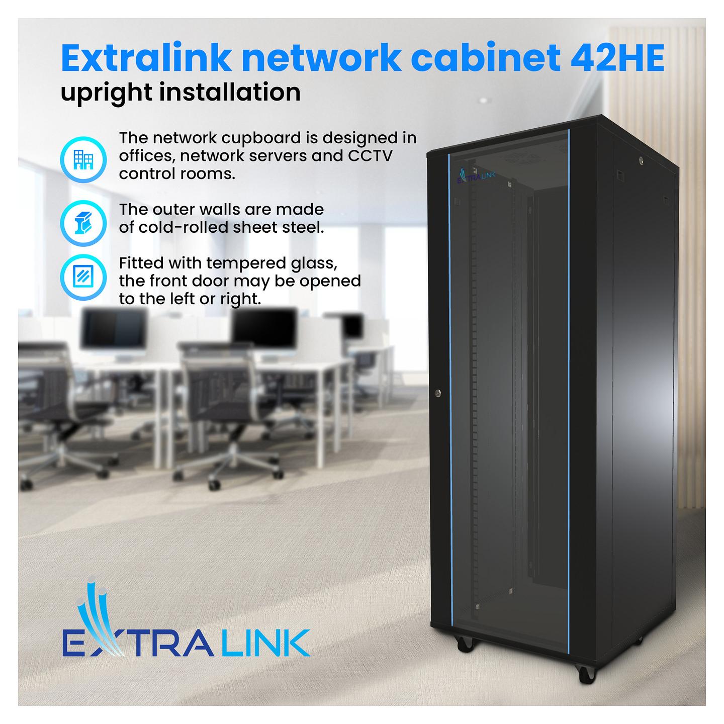 Rack Extralink EX.8611 / 42U / 600 × 1000 mm / 19" / Freestanding - Zezë - 16