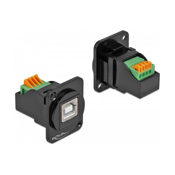 Modul Keystone USB DeLOCK 86733 / USB-B në bllok terminalesh / USB 2.0 - Zezë