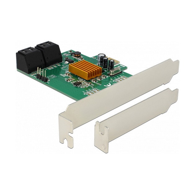 Aksesor për Disqe DeLOCK 90382 / 4x SATA 6Gb/s / PCIe 2.0 x1 / Low Profile