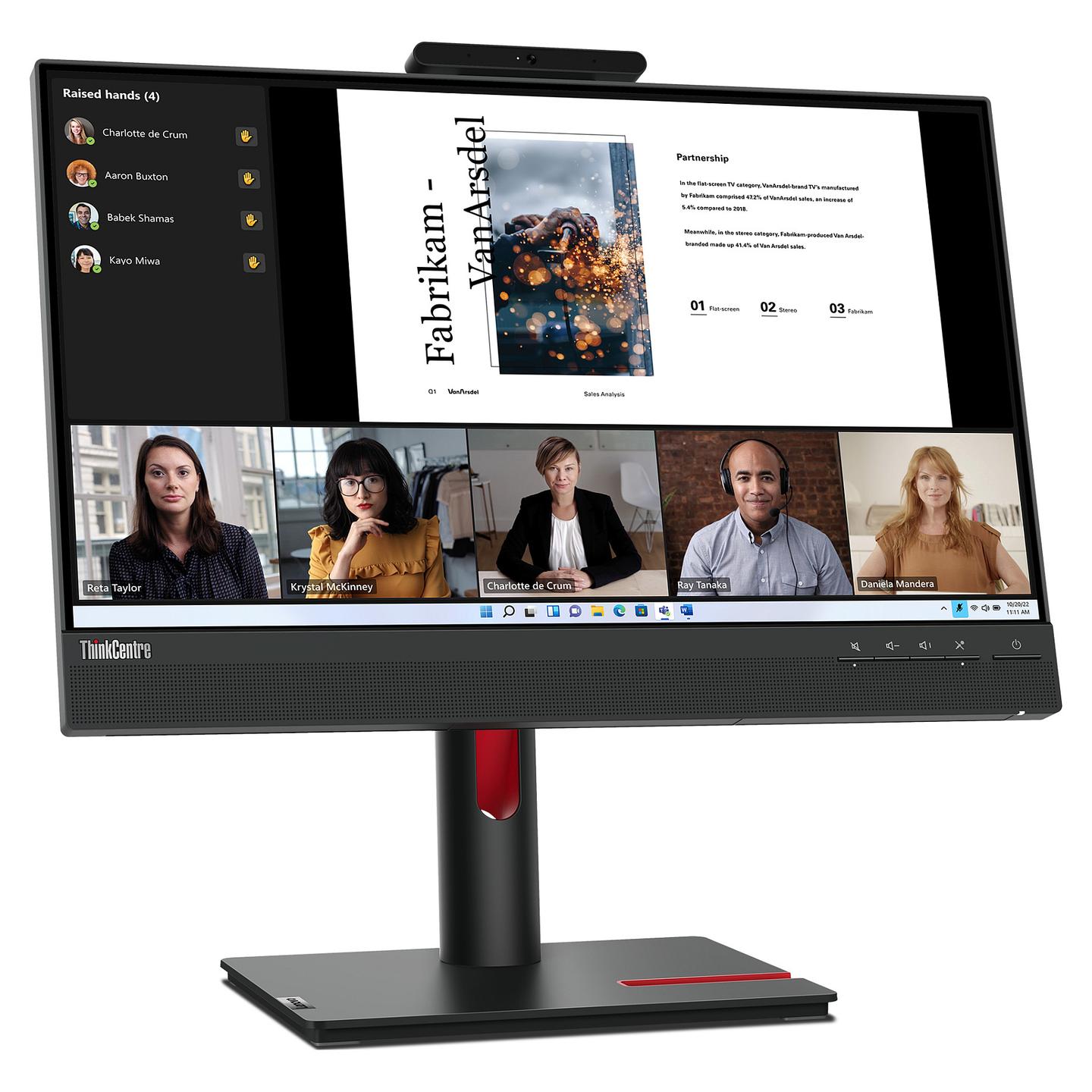 Monitor Lenovo ThinkCentre TIO-22 Gen5 / 21.5″ / FHD IPS Touch / 60 Hz / 4 ms / DP + HDMI + USB-C - Zezë - 11