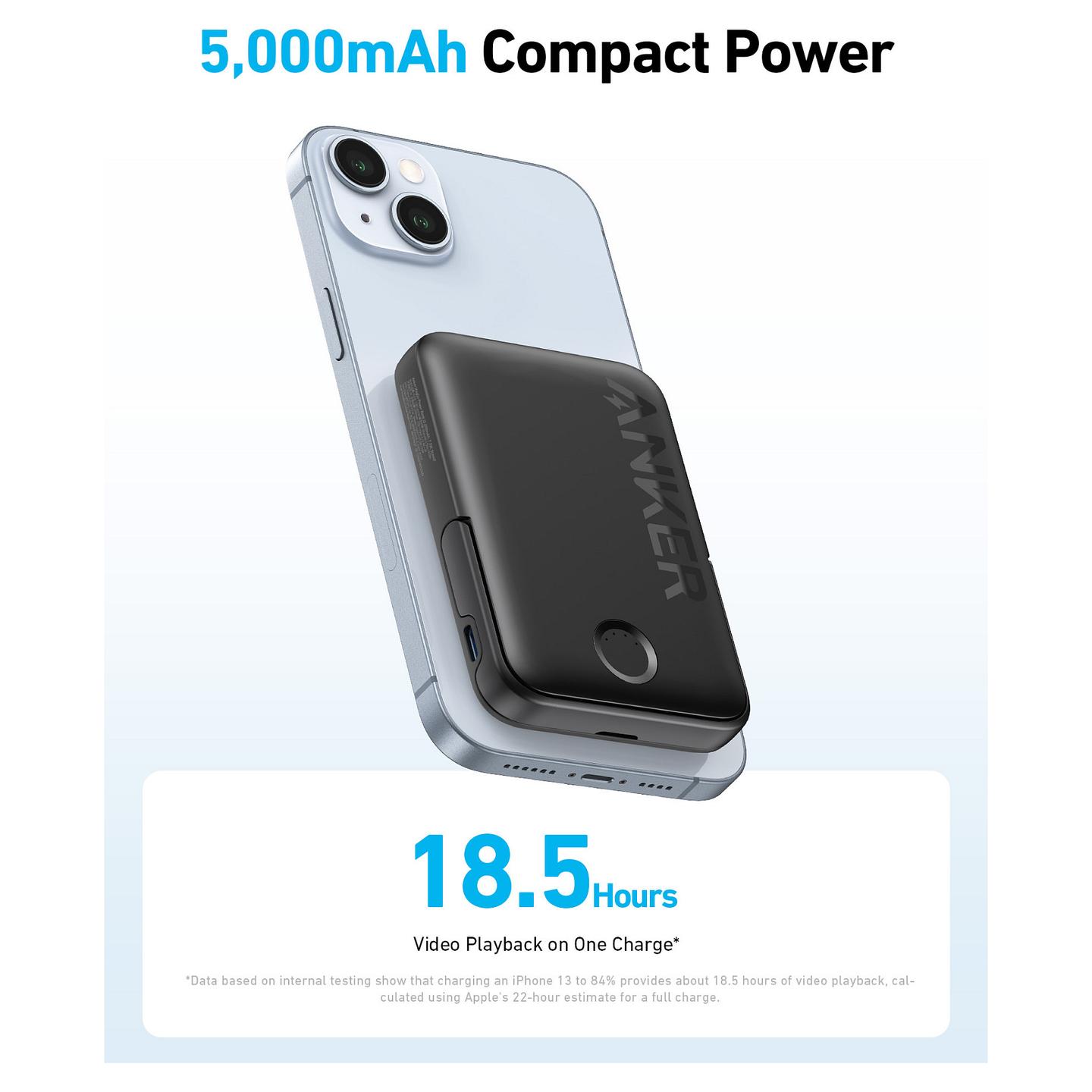 Power Bank Magnetik Anker 322 MagGo / 5000mAh / USB-C / 12W / Wireless 7.5W / Qi / USB Power Delivery – Zezë - 5